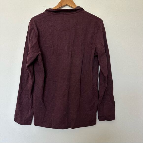 Mizzen+Main Quarter Zip Sweater Mens Medium Maroon Performance Casual - Picture 5 of 5